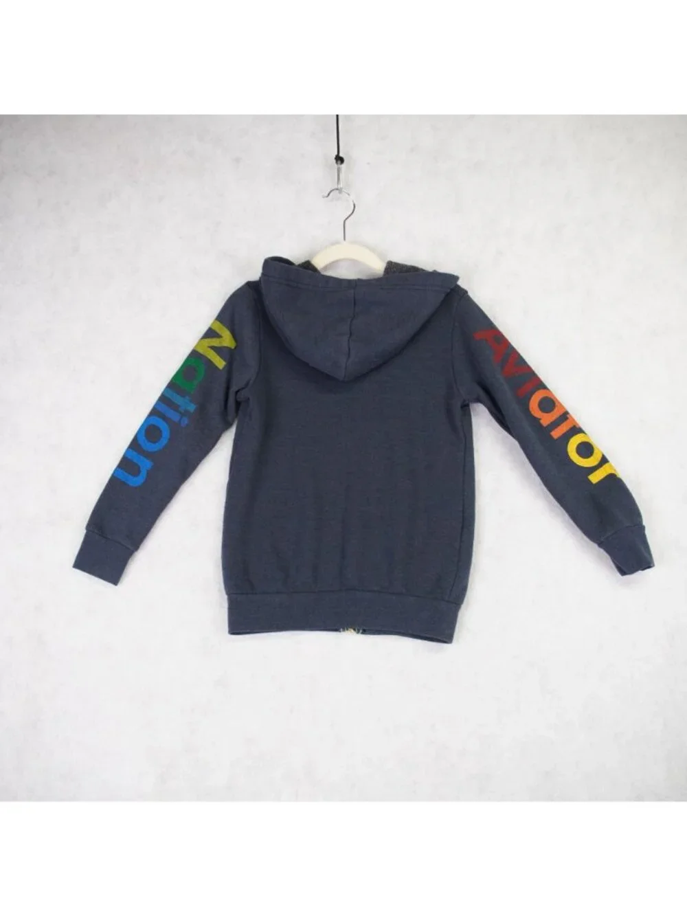 Aviator Nation Kids Venice Rainbow Full Zip Hoodie Boys Size 6 Cotton Blend USA